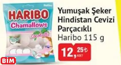 HARİBO  YUMUŞAK ŞEKER HİNDİSTAN CEVİZİ PARÇACIKLI